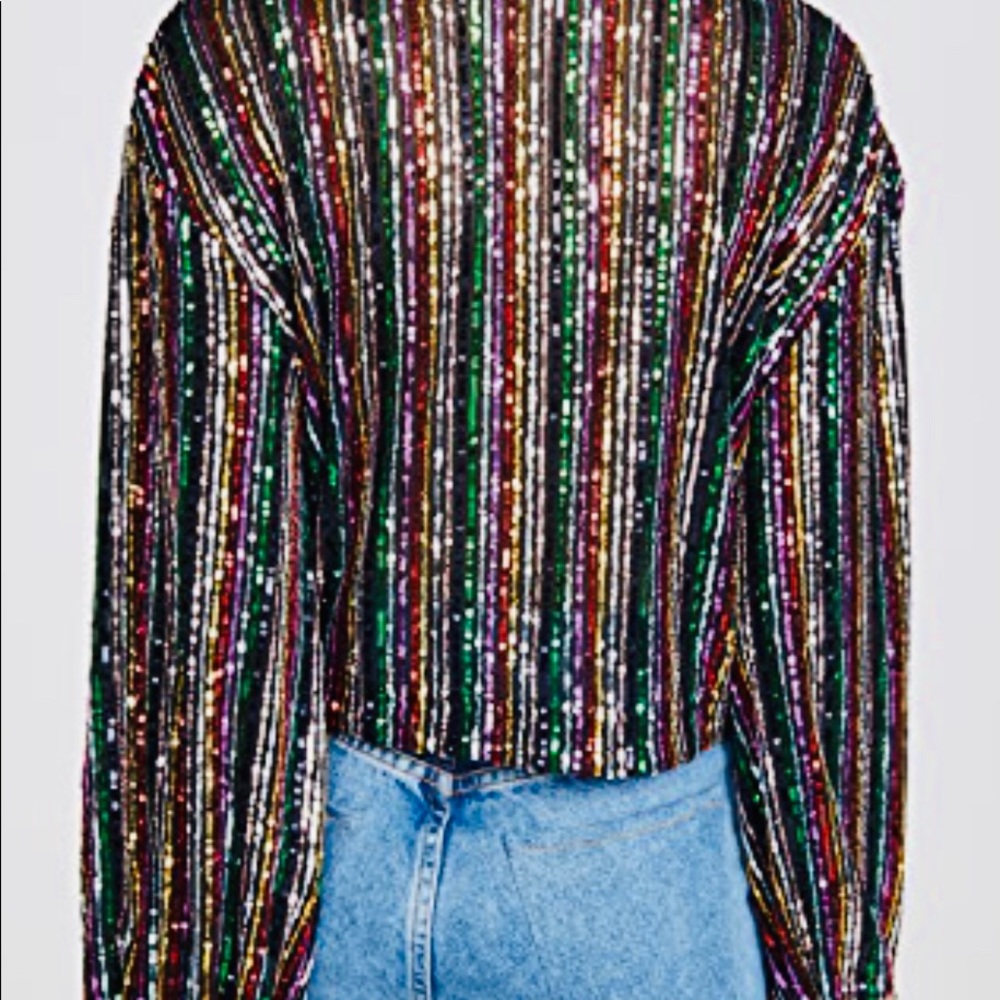 COPY - NWT! FP Rainbow Sequin Top - Picture 2 of 4